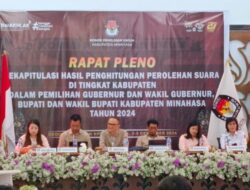 KPU Kabupaten Minahasa Gelar Rapat Pleno Rekapitulasi Hasil Suara Pilkada 2024