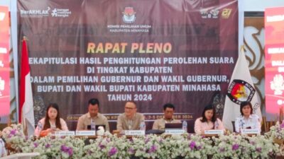 KPU Kabupaten Minahasa Gelar Rapat Pleno Rekapitulasi Hasil Suara Pilkada 2024