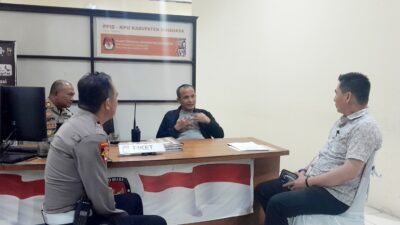 Kapolres Minahasa AKBP S. Sophian Pantau Pelaksanaan Rapat Pleno Rekapitulasi Suara di Kantor KPU Minahasa