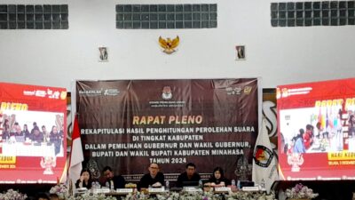 KPU Minahasa Selesaikan Rekapitulasi Suara Pilkada 2024, Paslon Robby-Vanda Unggul Signifikan